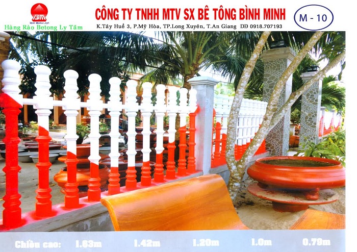 Hàng rào bê tông ly tâm - Công Ty TNHH MTV Sản Xuất Bê Tông Bình Minh
